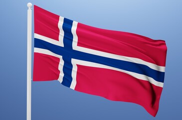 norway national flag fluttering in the wind 3d realistic render
