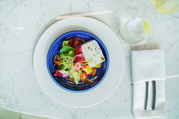 salad with feta and vegetables