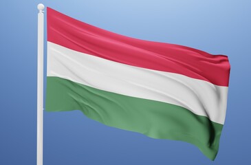 hungary national flag fluttering in the wind 3d realistic render
