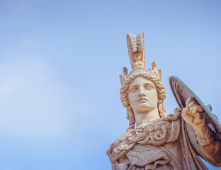 Athena marble statue, the ancient goddess of science and knowledge, Athens, Greece.