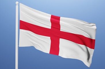 england national flag fluttering in the wind 3d realistic render
