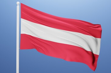 austria national flag fluttering in the wind 3d realistic render
