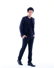 Naklejka premium Young businessman on white background