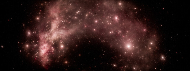 Banner Star field background . Starry outer space background texture . Colorful Starry Night Sky Outer Space background. 3D illustration