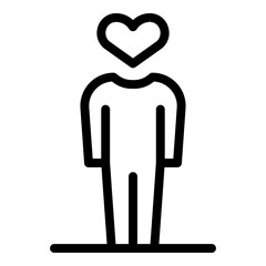 Self-esteem heart icon. Outline self-esteem heart vector icon for web design isolated on white background