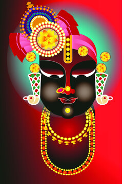 Shrinathji or Lord Krishna as painting Stock Vector | Adobe Stock