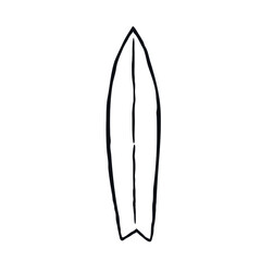 Surf board doodle logo icon sign