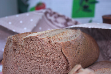 loaf of bread on board