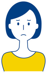困った表情をする女性のベクターイラスト