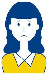 困った表情をする女性のベクターイラスト