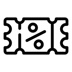 Percent sale online voucher icon. Outline Percent sale online voucher vector icon for web design isolated on white background