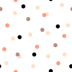 Polka dot pattern. Trendy texture with colorful dots. Seamless background for print, textile, packaging.