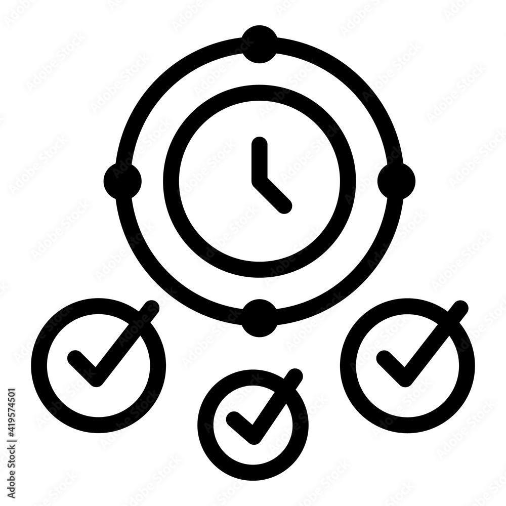 Poster control time management icon. outline control time management vector icon for web design isolated on