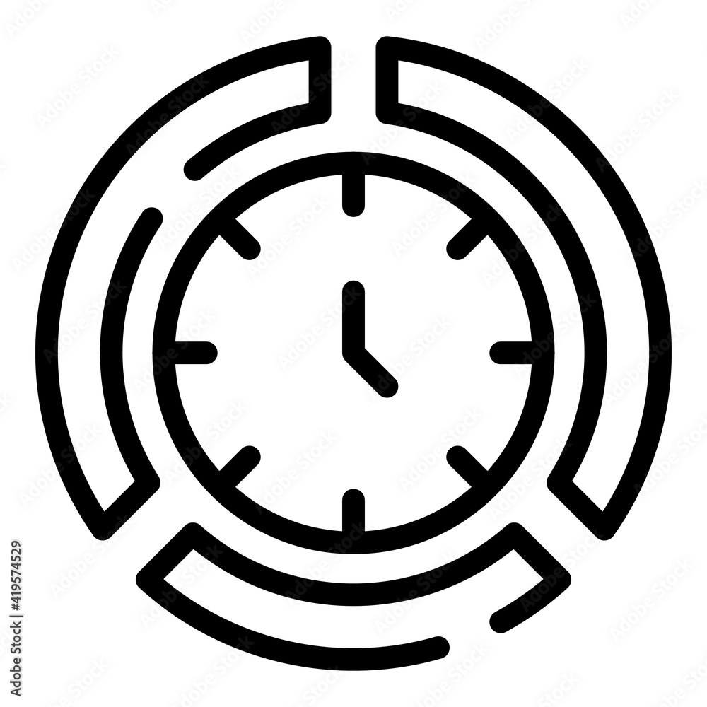 Poster timer time management icon. outline timer time management vector icon for web design isolated on whi