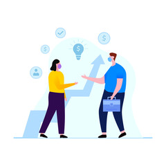 Deal Agreement and Cooperation. Business deal illustration concept design 