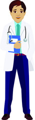 Illustration of an isolated Indian Asian doctor