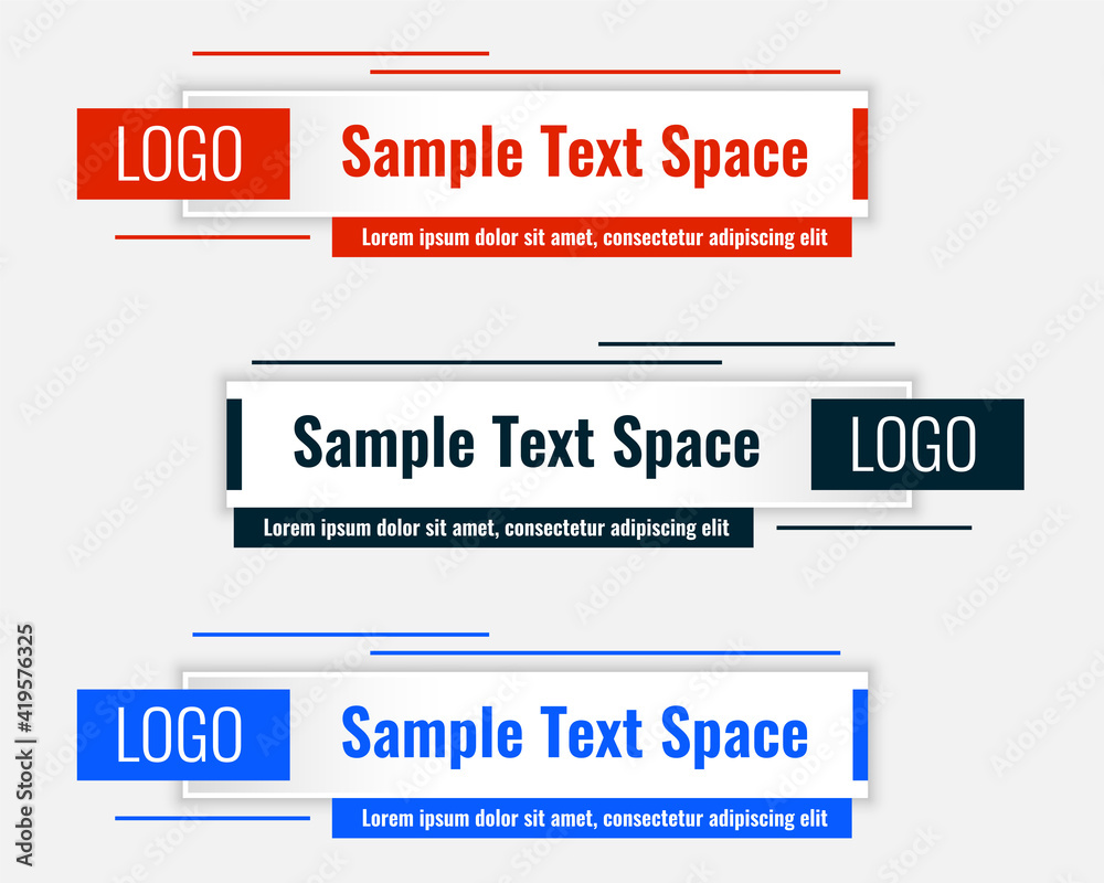 Wall mural rectangular lower third modern template design