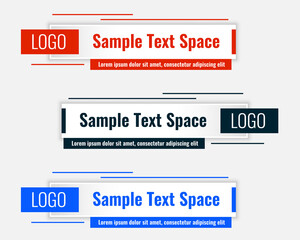 rectangular lower third modern template design