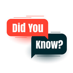 did you know background in chat bubble style