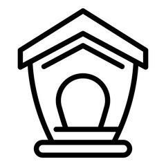Dog house icon. Outline dog house vector icon for web design isolated on white background