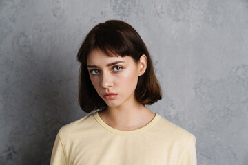 Portrait of a beautiful young girl in casual clothes
