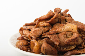 Pork bulgogi on white background