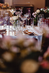 table setting in restaurant