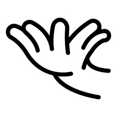 Hand gesture all fingers icon. Outline Hand gesture all fingers vector icon for web design isolated on white background
