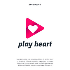Creative love play icon logo design color editable vector illustration