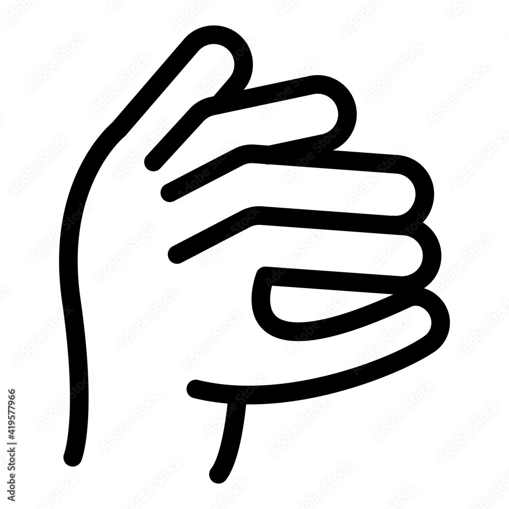 Wall mural Hand gesture funny icon. Outline Hand gesture funny vector icon for web design isolated on white background - Wall murals