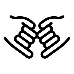 Hand gestures best friends icon. Outline Hand gestures best friends vector icon for web design isolated on white background