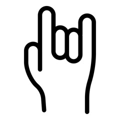 Obraz premium Hand gestures rock u icon. Outline Hand gestures rock u vector icon for web design isolated on white background