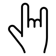 Obraz premium Hand gesture rock icon. Outline Hand gesture rock vector icon for web design isolated on white background