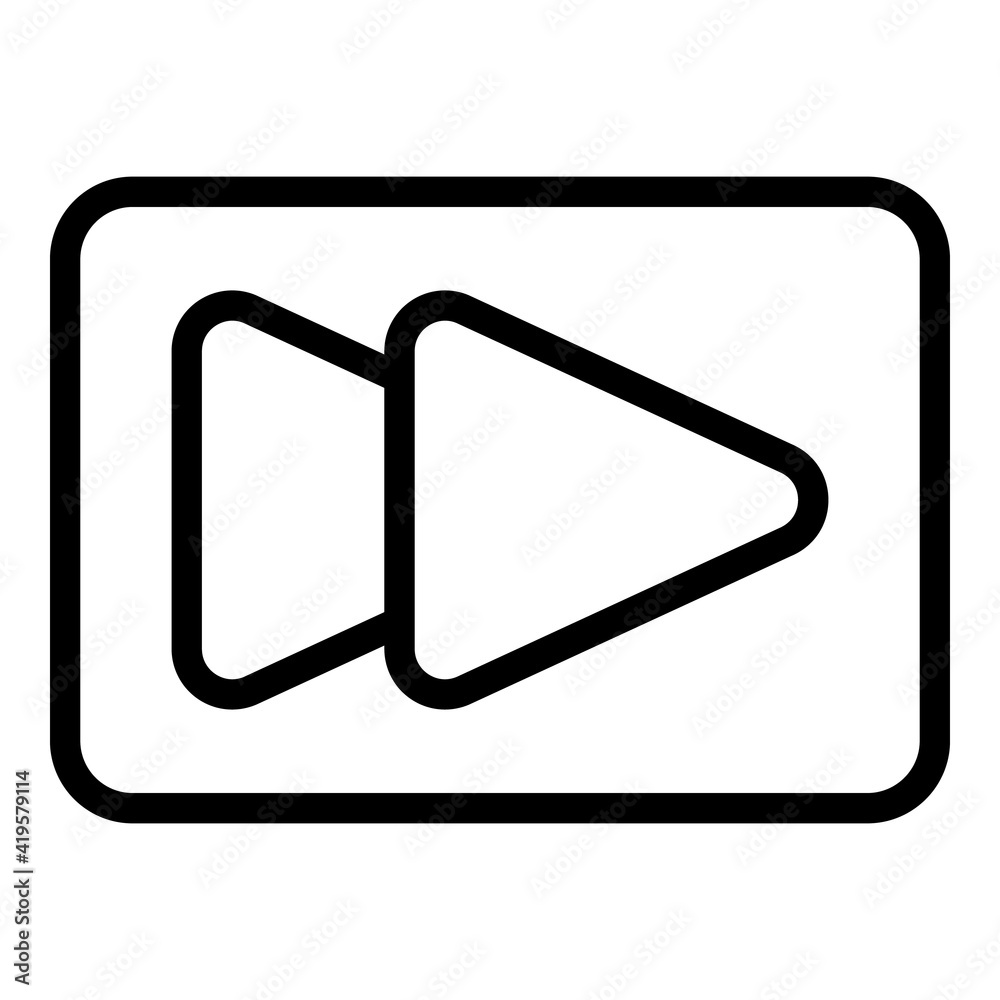 Poster rewind interface icon. outline rewind interface vector icon for web design isolated on white backgro
