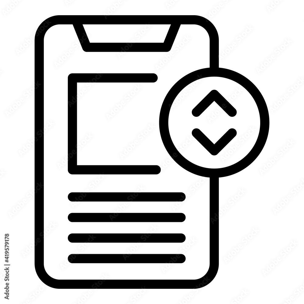 Poster smartphone interface icon. outline smartphone interface vector icon for web design isolated on white