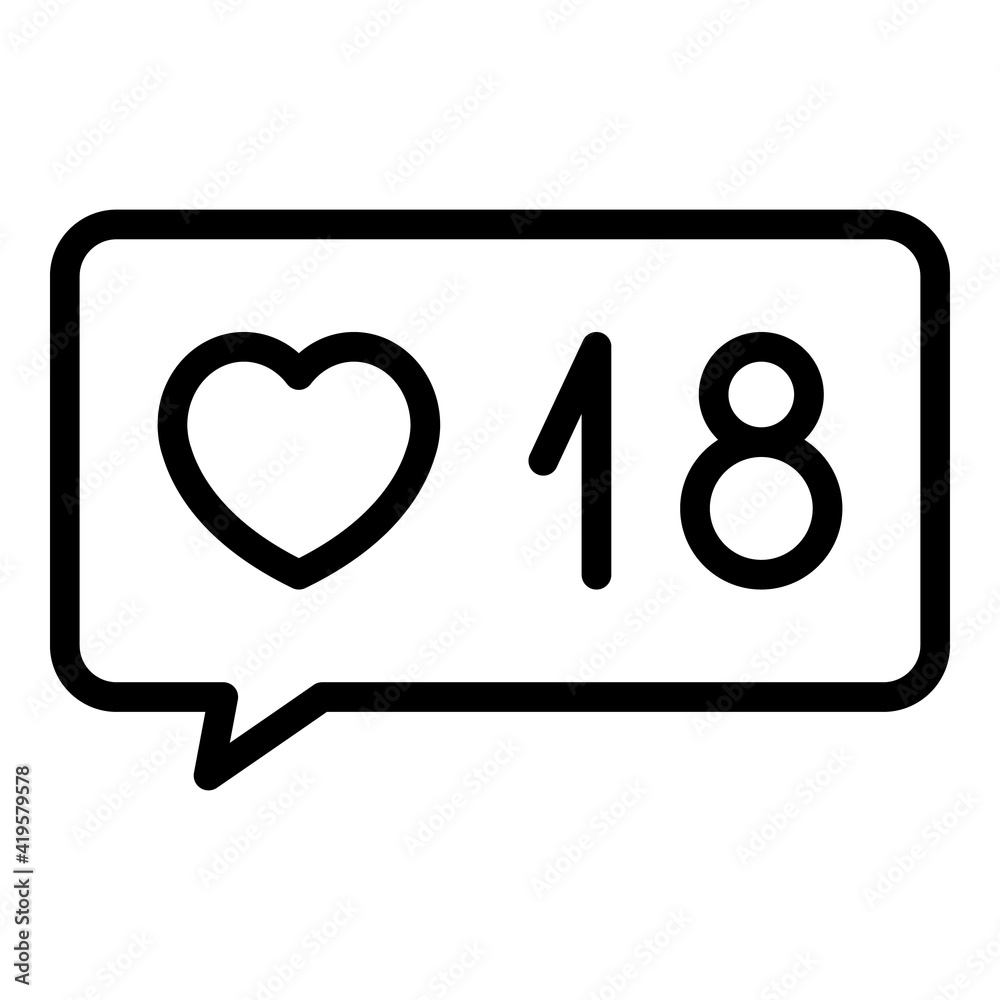 Poster like chat interface icon. outline like chat interface vector icon for web design isolated on white b
