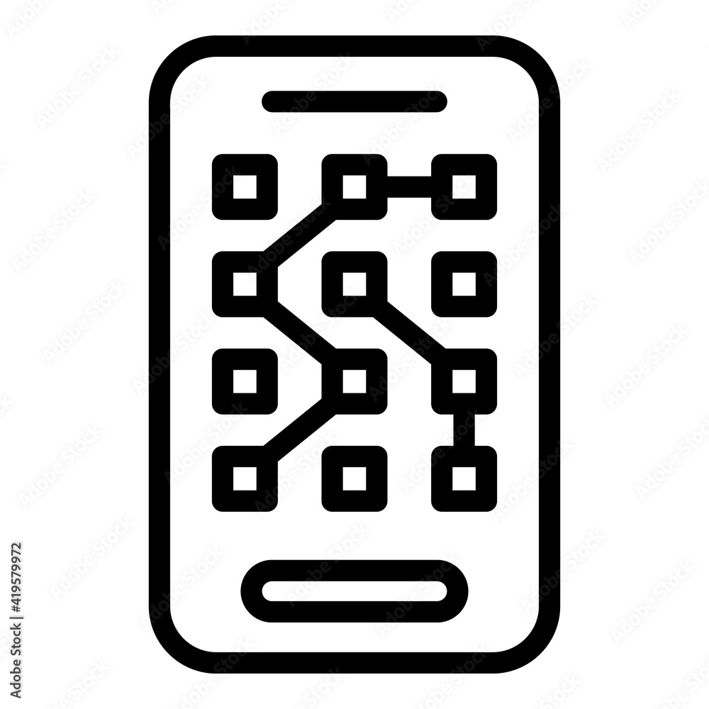 Poster digital phone interface icon. outline digital phone interface vector icon for web design isolated on