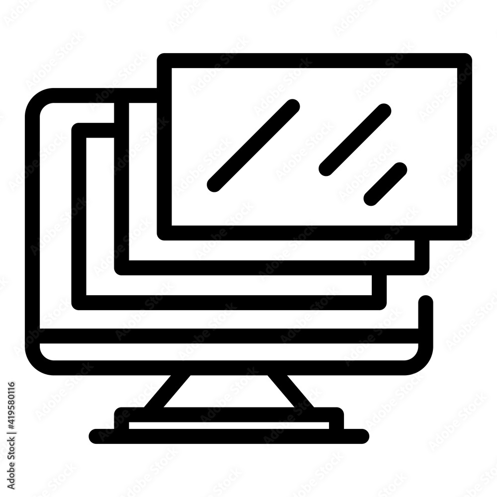 Poster monitor web interface icon. outline monitor web interface vector icon for web design isolated on whi