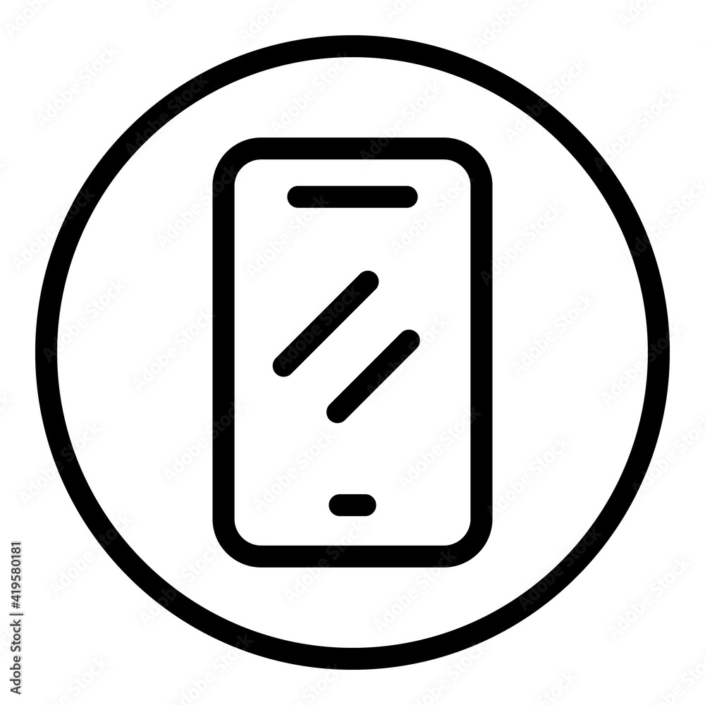 Poster phone interface icon. outline phone interface vector icon for web design isolated on white backgroun