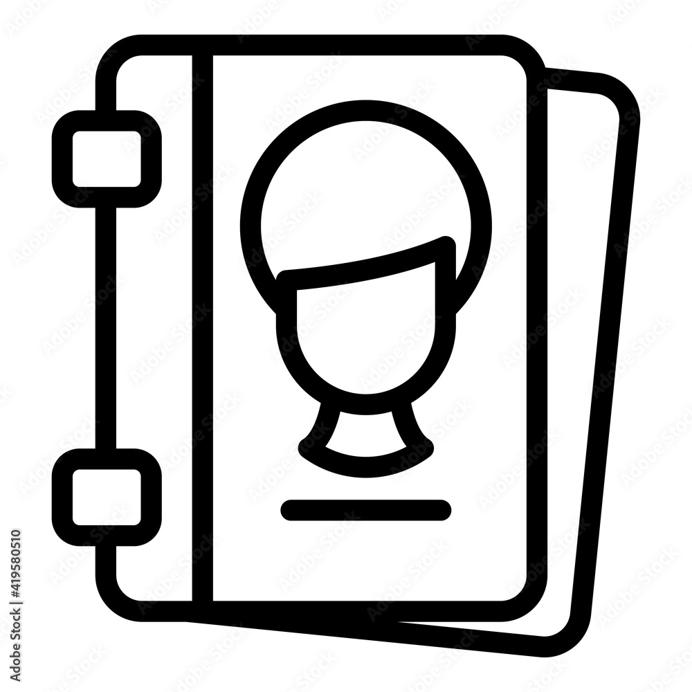 Poster card profile interface icon. outline card profile interface vector icon for web design isolated on w