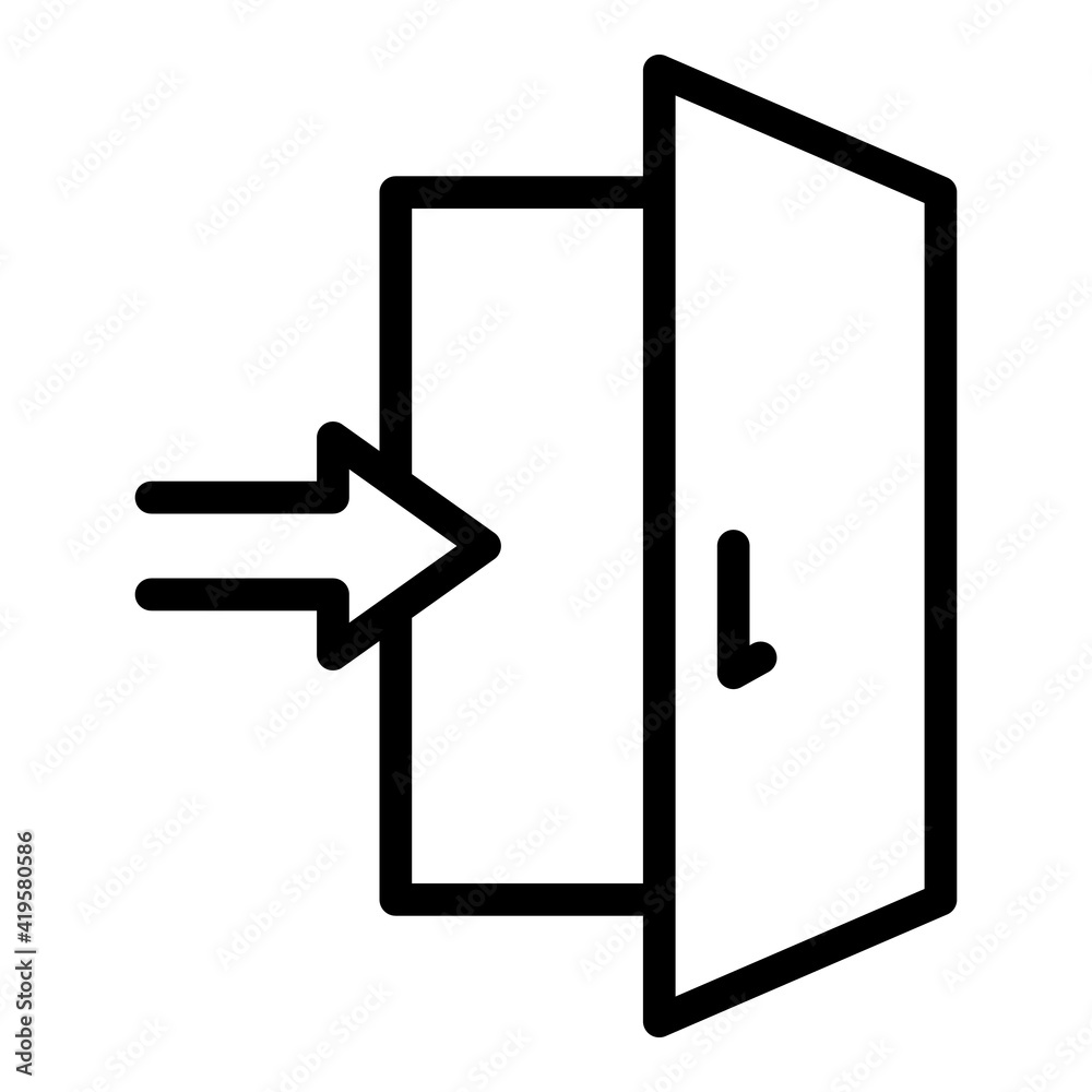 Poster enter door interface icon. outline enter door interface vector icon for web design isolated on white