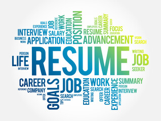 Obraz premium Resume word cloud collage, business concept background
