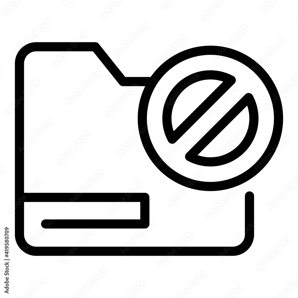 Poster closed folder interface icon. outline closed folder interface vector icon for web design isolated on