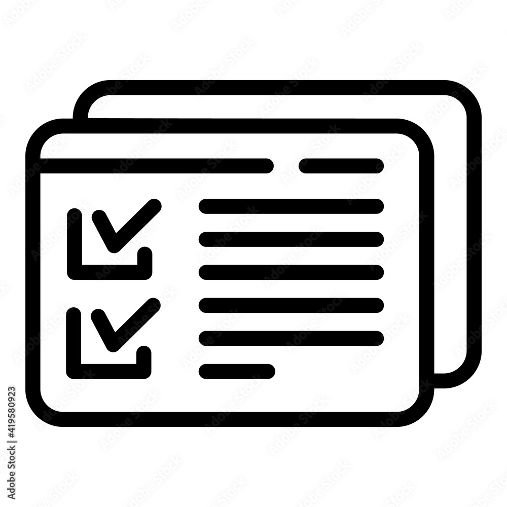 Poster approved site interface icon. outline approved site interface vector icon for web design isolated on