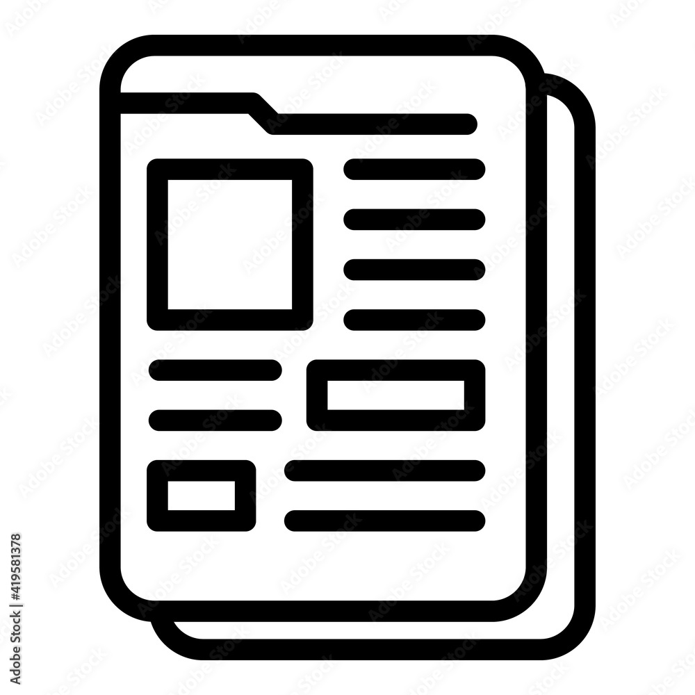 Poster menu interface icon. outline menu interface vector icon for web design isolated on white background