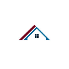 Colorful Home Roof sign, symbol, logo, art, clipart isolated on white