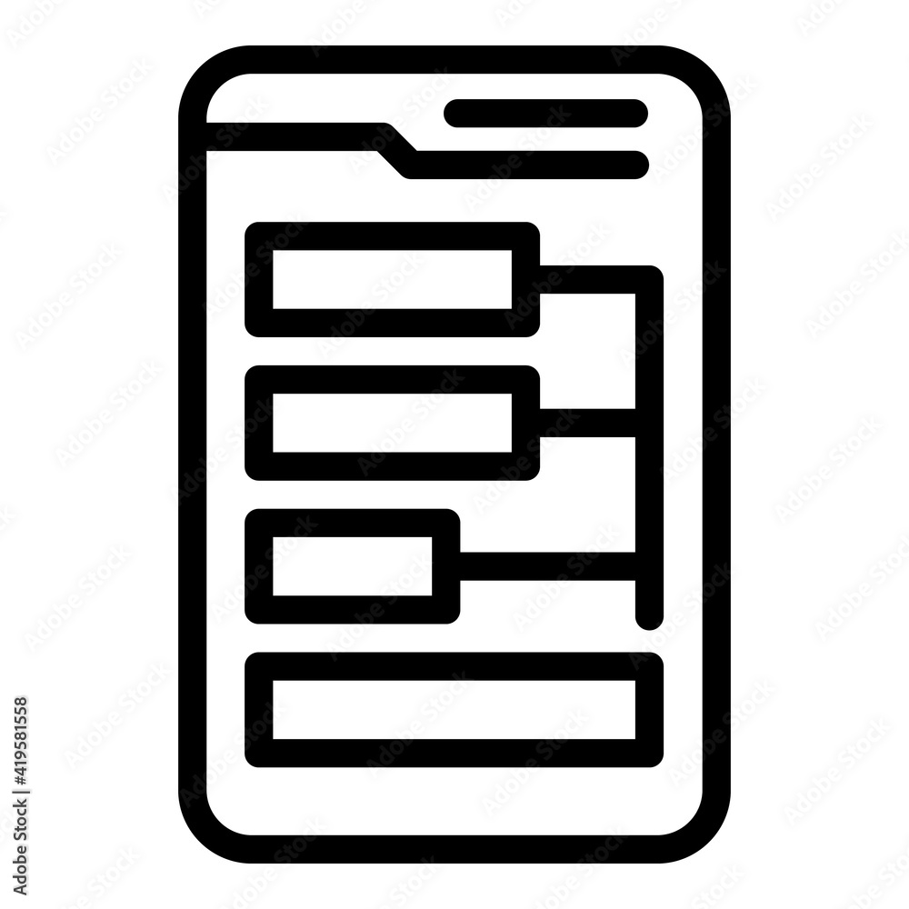 Poster development interface icon. outline development interface vector icon for web design isolated on whi