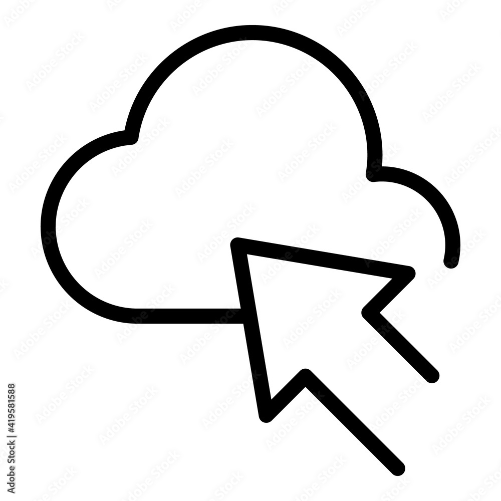 Poster data cloud interface icon. outline data cloud interface vector icon for web design isolated on white