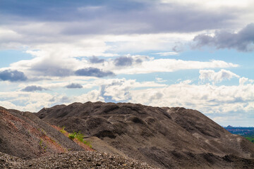 Industrial waste slag heaps in western Ukraine