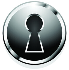 Keyhole isolated on white background. Black and white